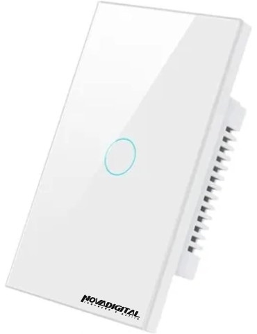 Interruptor Inteligente Touch 1 Botão RF433Mhz Wi-fi Google Alexa