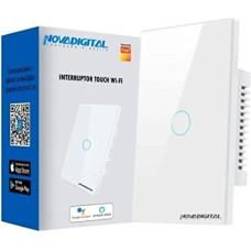 Interruptor Inteligente Touch 1 Botão RF433Mhz Wi-fi Google Alexa